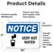 Signmission Hot Surface Sign, 7 in H x 10 in W, Vinyl Decal, Very Hot Water Sign With Symbol OS-2PACK-NS-D-710-L-18871 - alternate 3